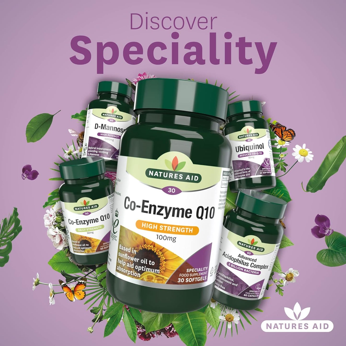 Co - Enzyme Q10 High Strength 100mg 30 Softgels - Natures Aid - Vitamins & Supplements - Eco Natural Products