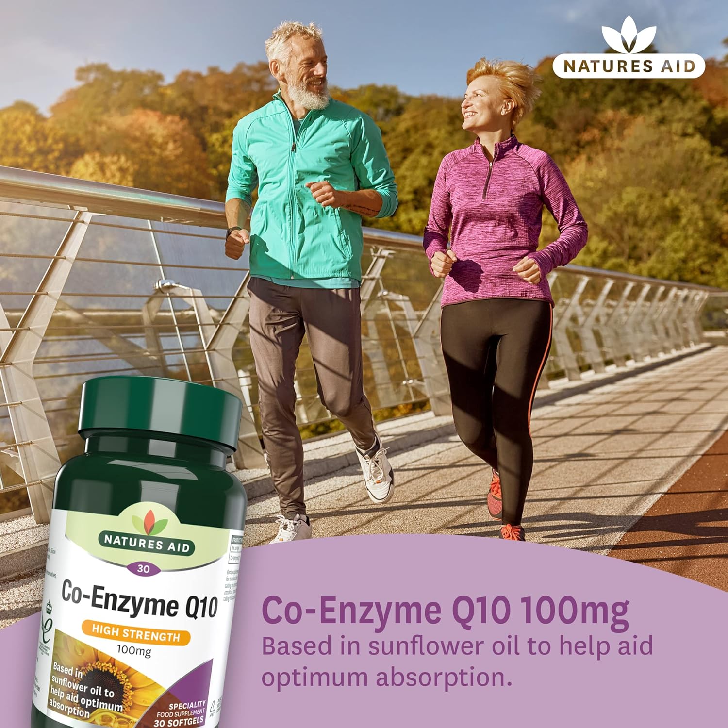 Co - Enzyme Q10 High Strength 100mg 30 Softgels - Eco Natural Products - Natures Aid - Vitamins & Supplements