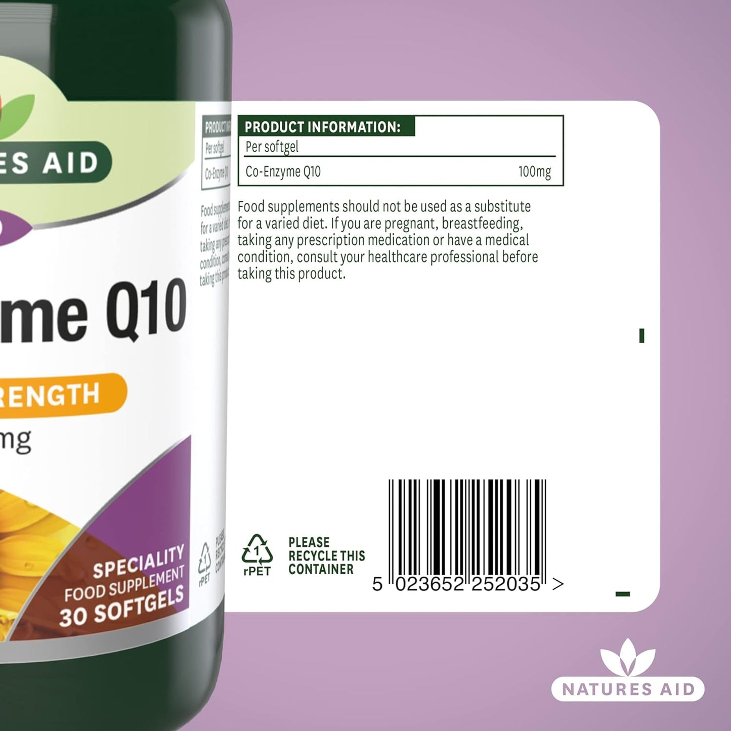 Co - Enzyme Q10 High Strength 100mg 30 Softgels - Natures Aid - Vitamins & Supplements - Eco Natural Products