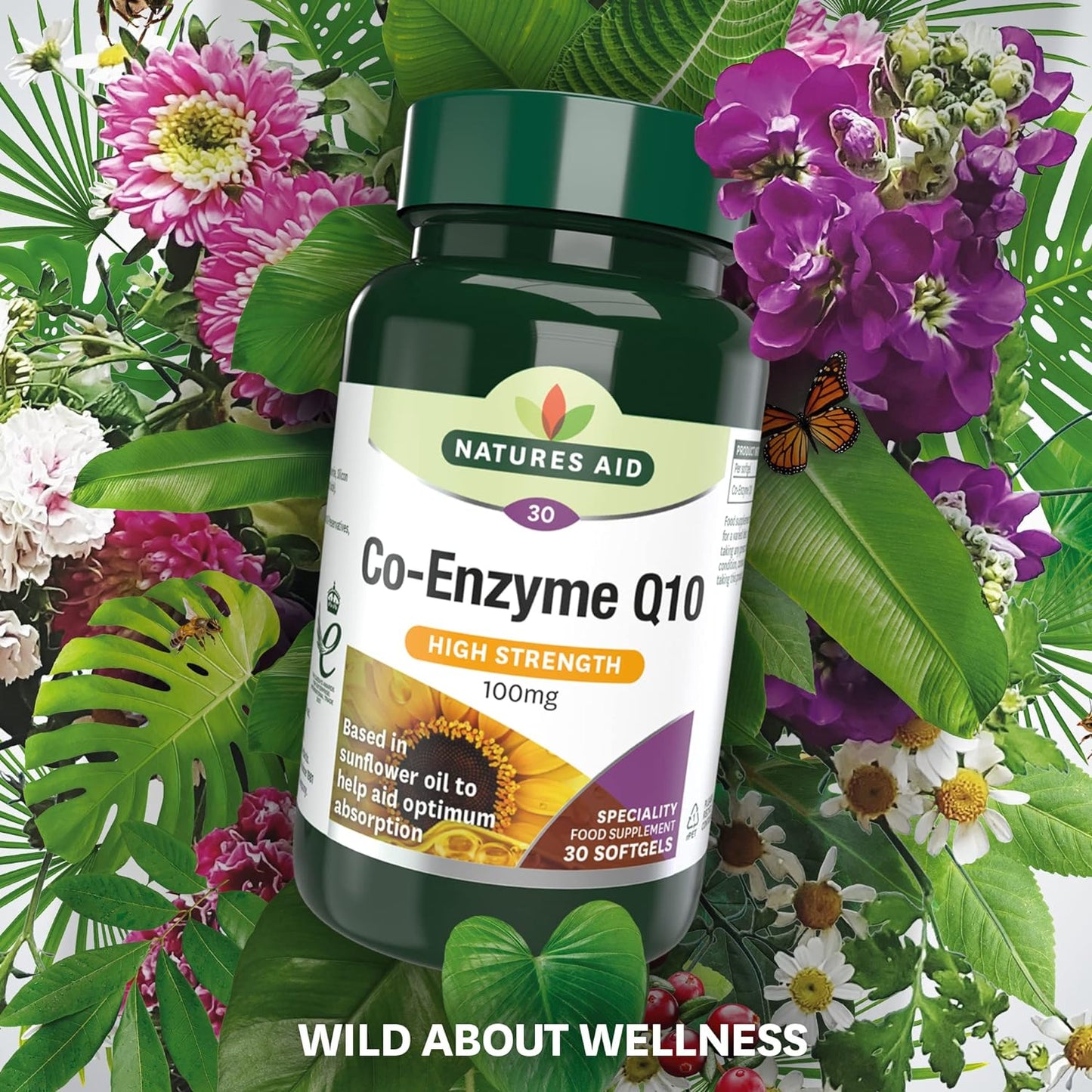 Co - Enzyme Q10 High Strength 100mg 30 Softgels - Natures Aid - Vitamins & Supplements - Eco Natural Products