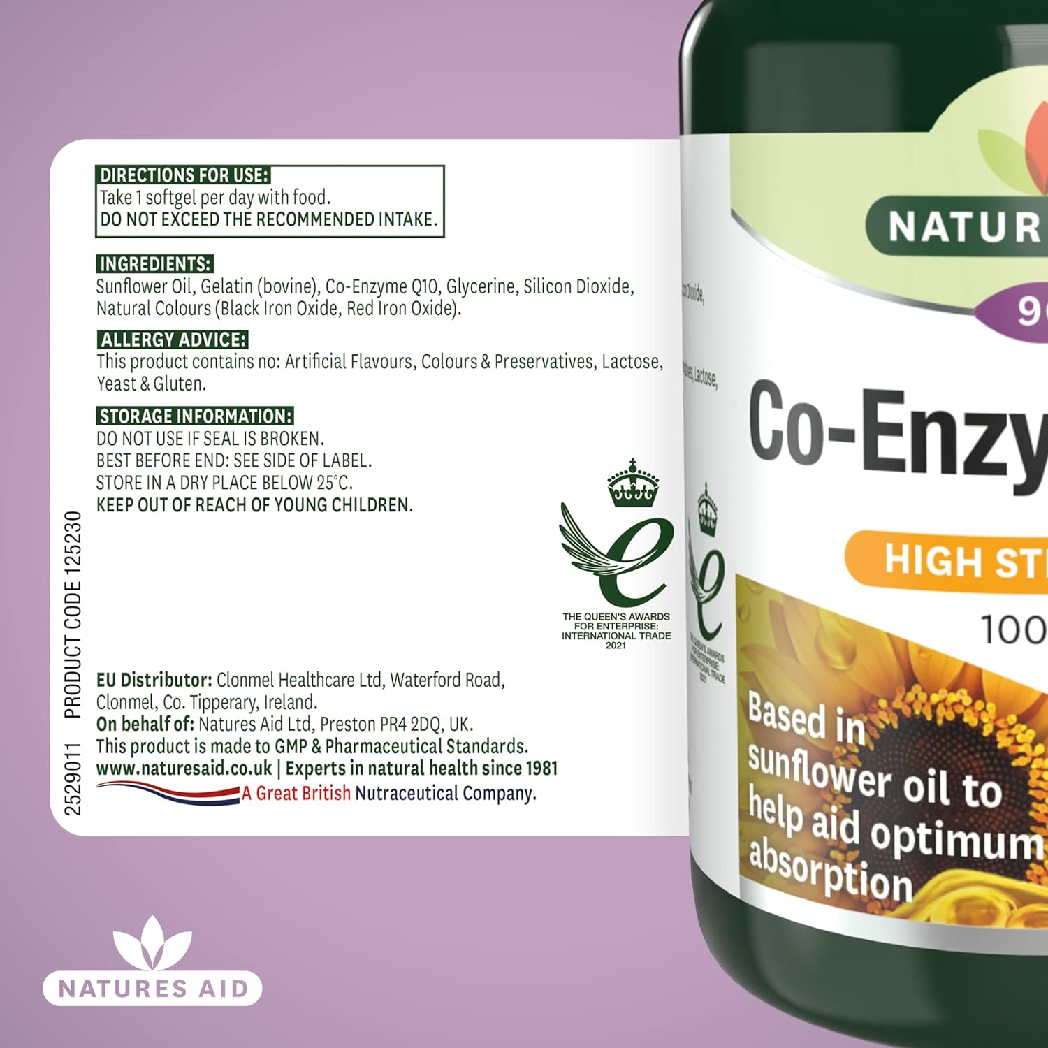 Co - Enzyme Q10 High Strength 100mg 90 Softgels - Natures Aid - Vitamins & Supplements - Eco Natural Products