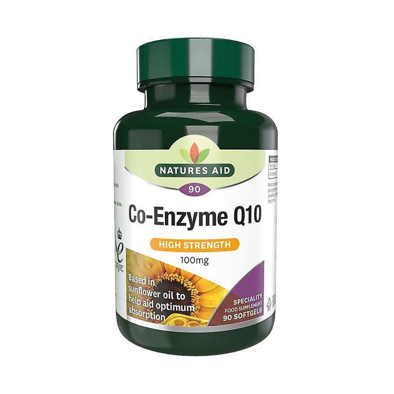 Co - Enzyme Q10 High Strength 100mg 90 Softgels - Natures Aid - Vitamins & Supplements - Eco Natural Products