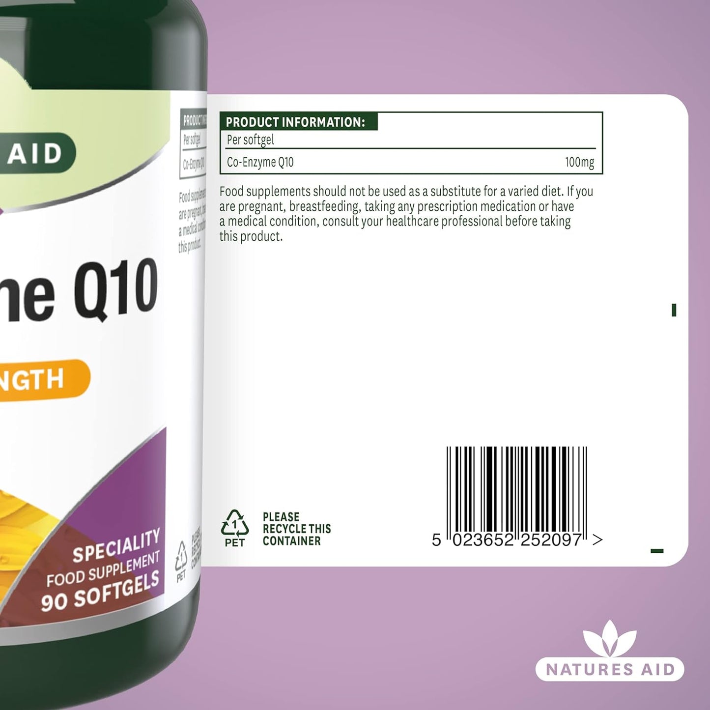 Co - Enzyme Q10 High Strength 100mg 90 Softgels - Natures Aid - Vitamins & Supplements - Eco Natural Products