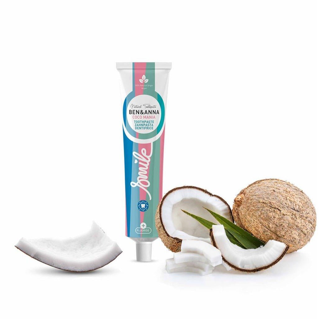 Coco Mania with Fluoride Toothpaste Tube 75ml - Eco Natural Products - Ben & Anna - Toothpaste