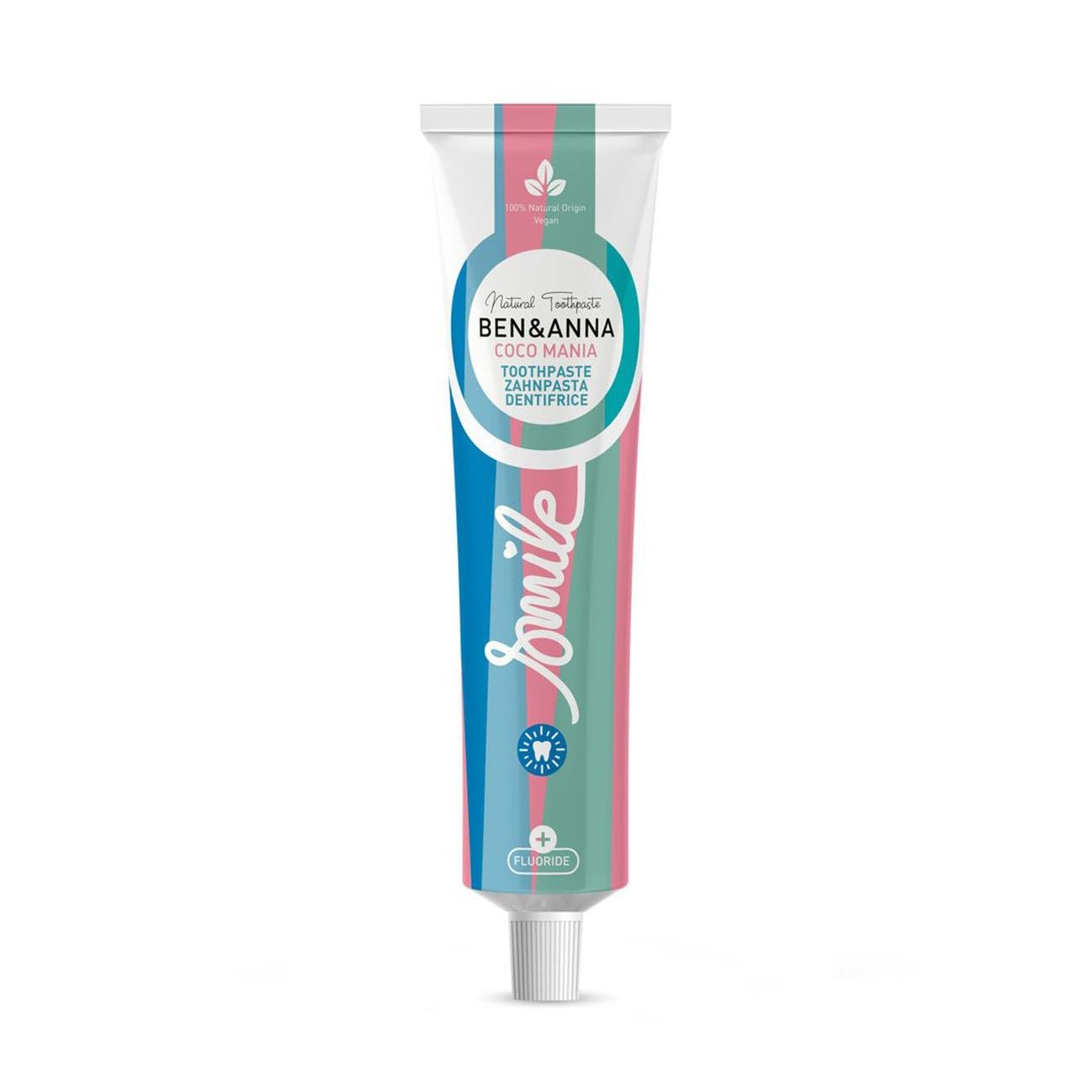 Coco Mania with Fluoride Toothpaste Tube 75ml - Eco Natural Products - Ben & Anna - Toothpaste