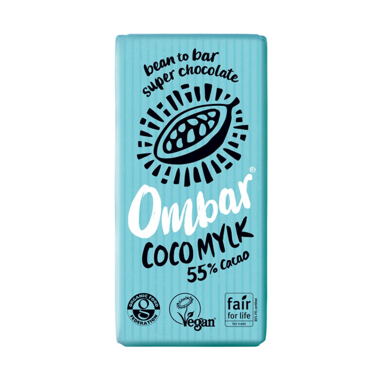 Coco Milk 55% Cacao Chocolate Bar 35g - Eco Natural Products - Ombar - Chocolate Bar