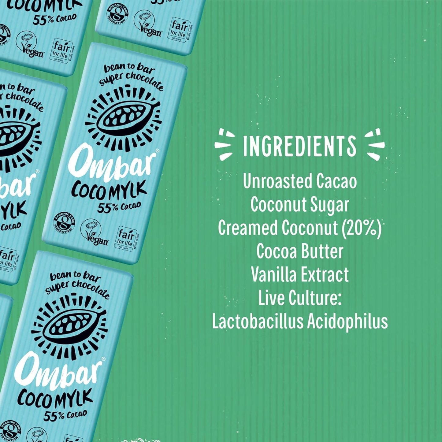 Coco Milk 55% Cacao Chocolate Bar 70g - Ombar - Chocolate Bar - Eco Natural Products