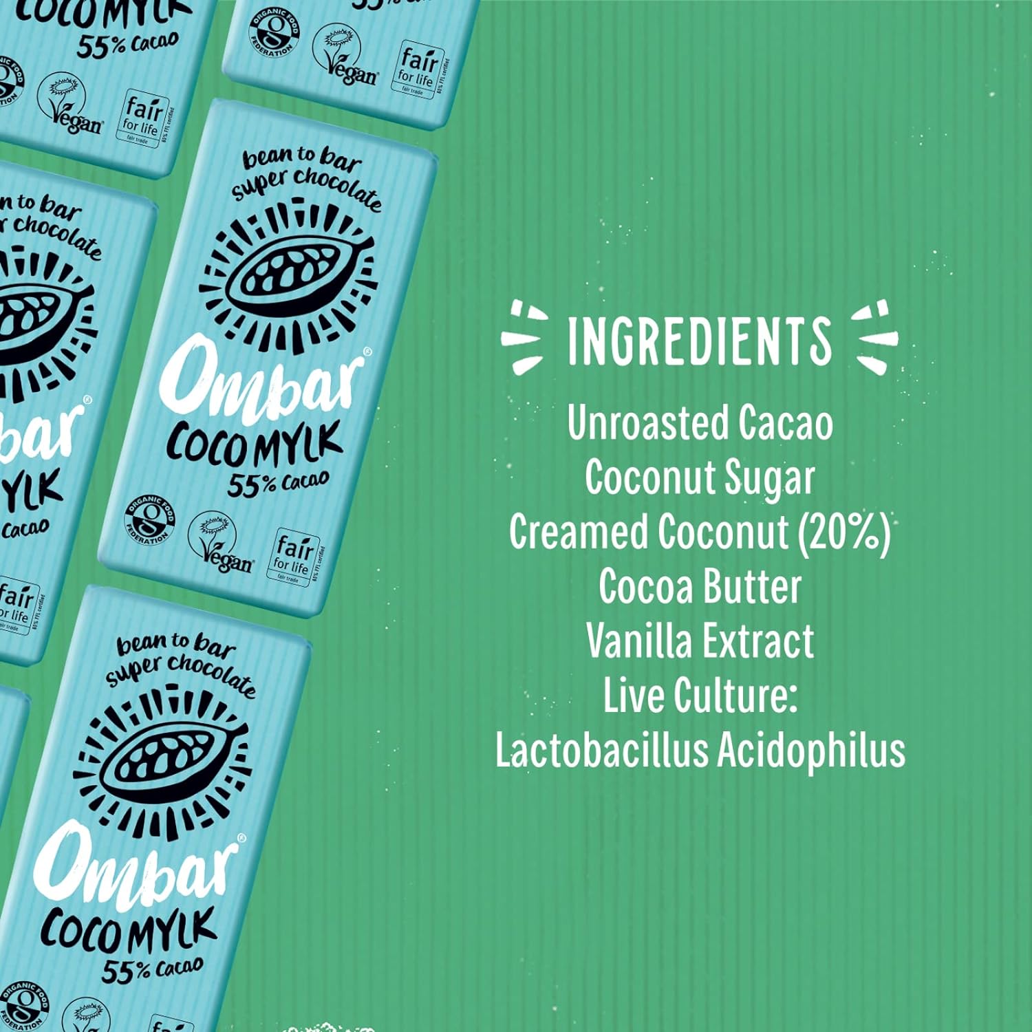 Coco Milk 55% Cacao Chocolate Bar 70g - Ombar - Chocolate Bar - Eco Natural Products