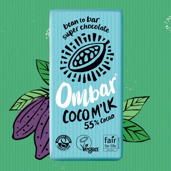 Coco Milk 55% Cacao Chocolate Bar 70g - Eco Natural Products - Ombar - Chocolate Bar