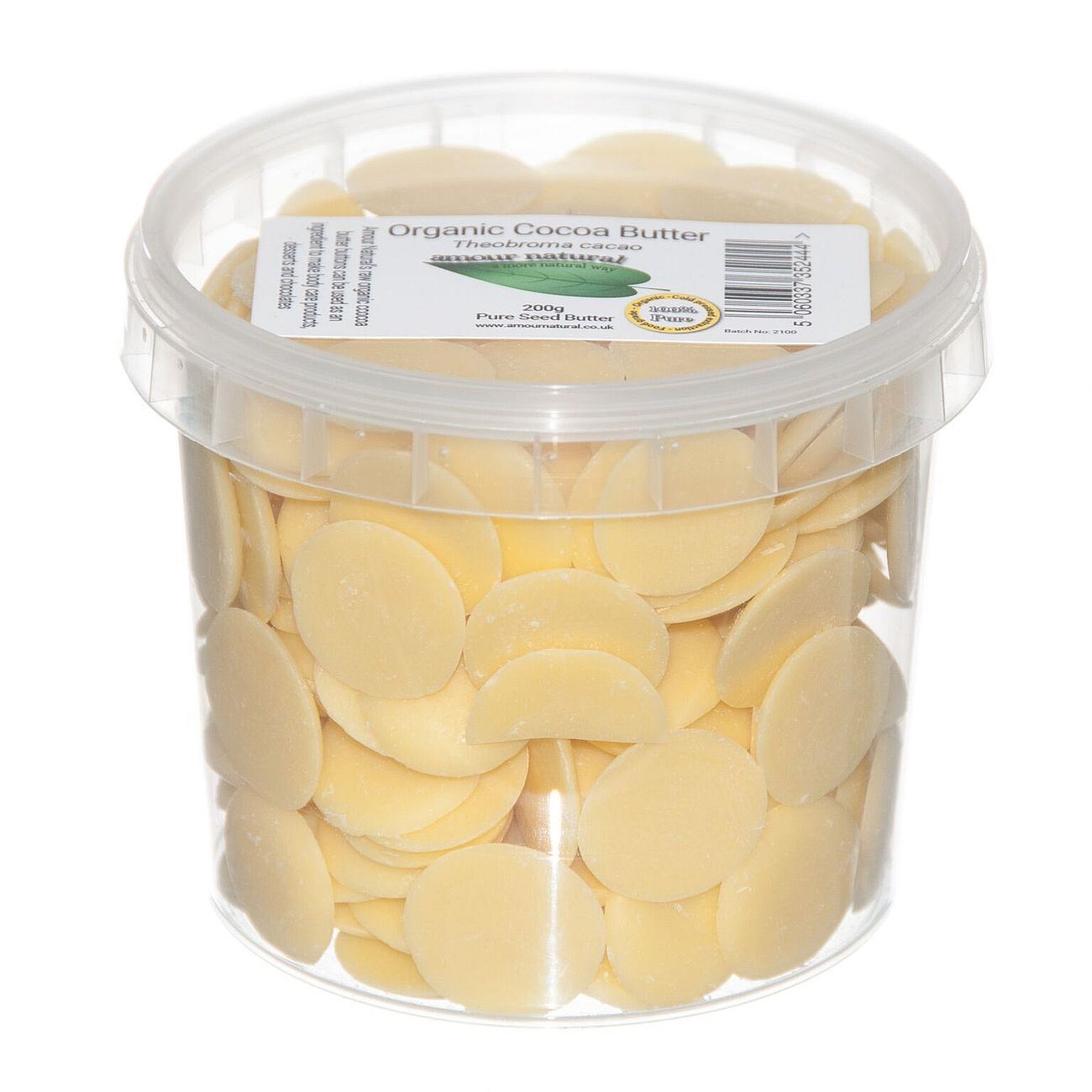 Cocoa Butter Buttons 100% - 200g - Eco Natural Products - Amour Natural - Cocoa Butter