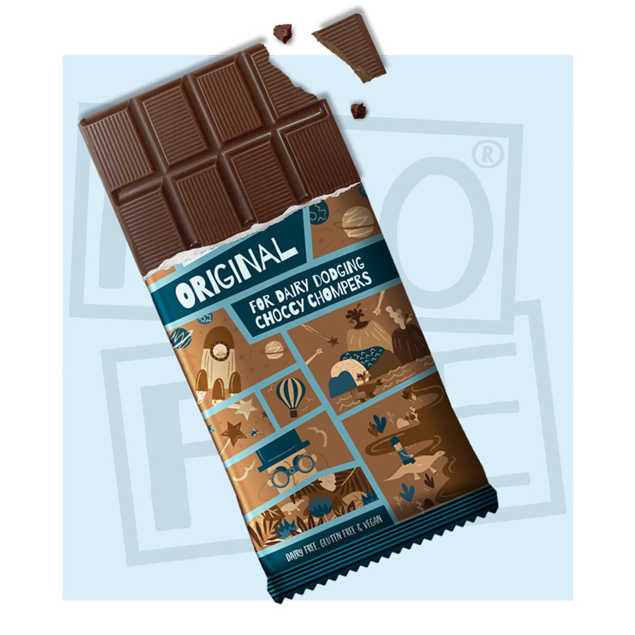 Cocoa Chocolate Bar 80g BBE 02.07.2024 - Eco Natural Products - Moo Free - Chocolate bar