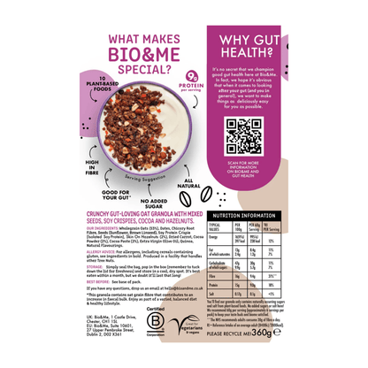 Cocoa & Hazelnut Granola 360g - Bio&Me - Cereal & Granola - Bio&Me