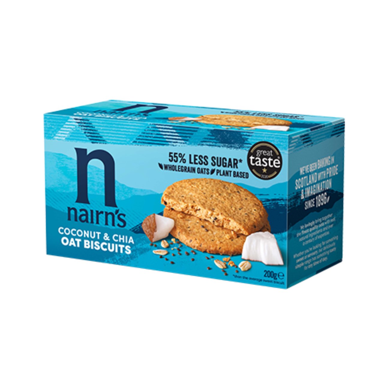 Coconut and Chia Oat Biscuit 200g - Eco Natural Products - Nairns - Biscuits