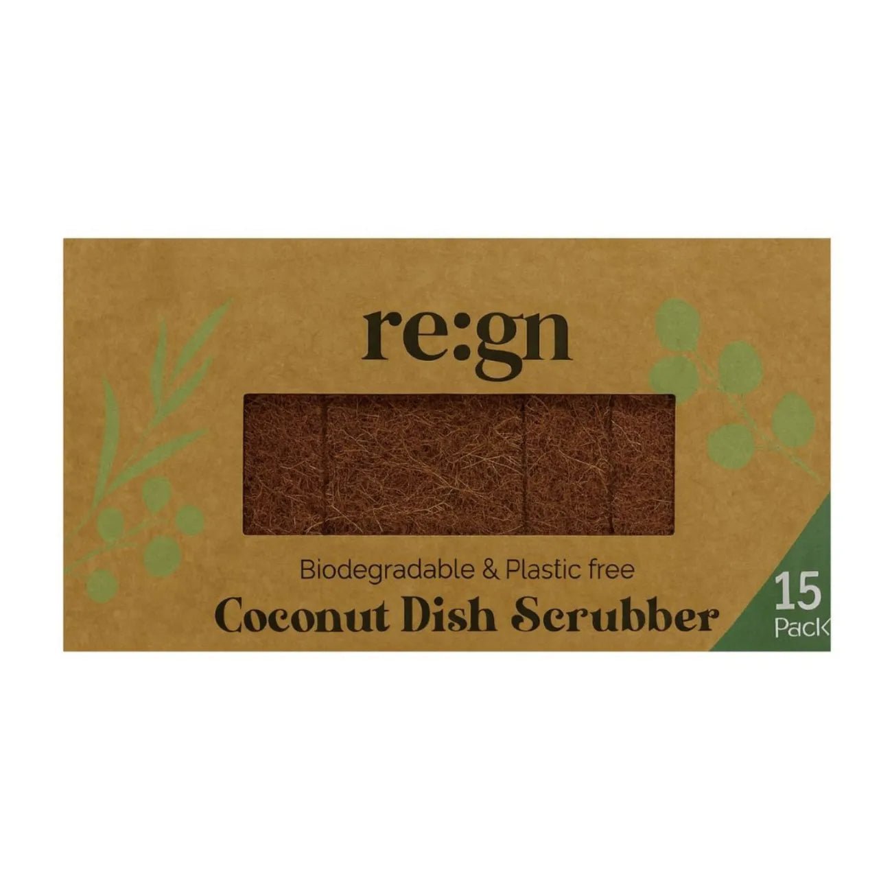 Coconut Dish Scrubber Biodegradable 15 Pack - Re:gn - Sponges & Scouring Pads - Re:gn