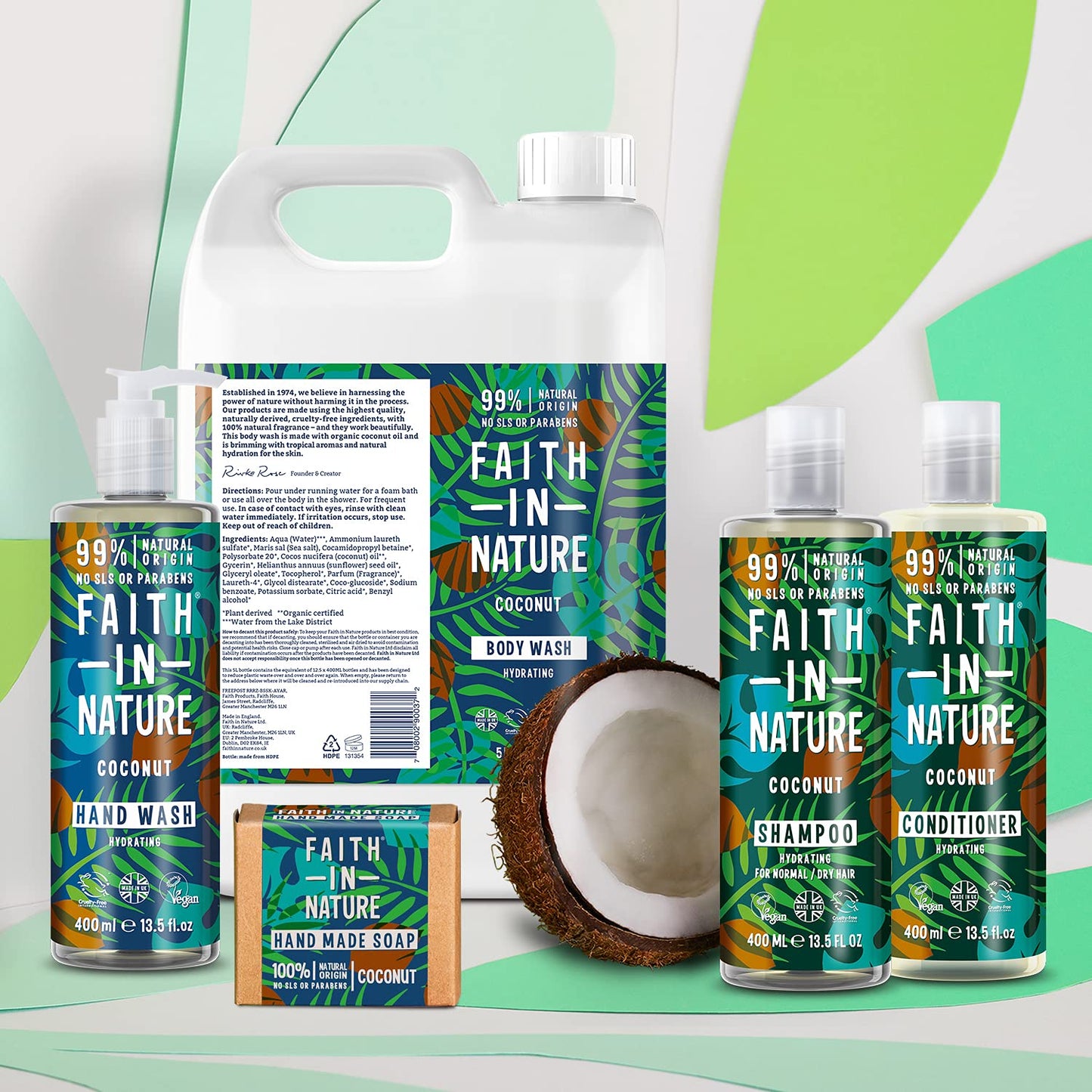 Coconut Hand Wash 400ml - Faith in Nature - Hand Wash - Eco Natural Products