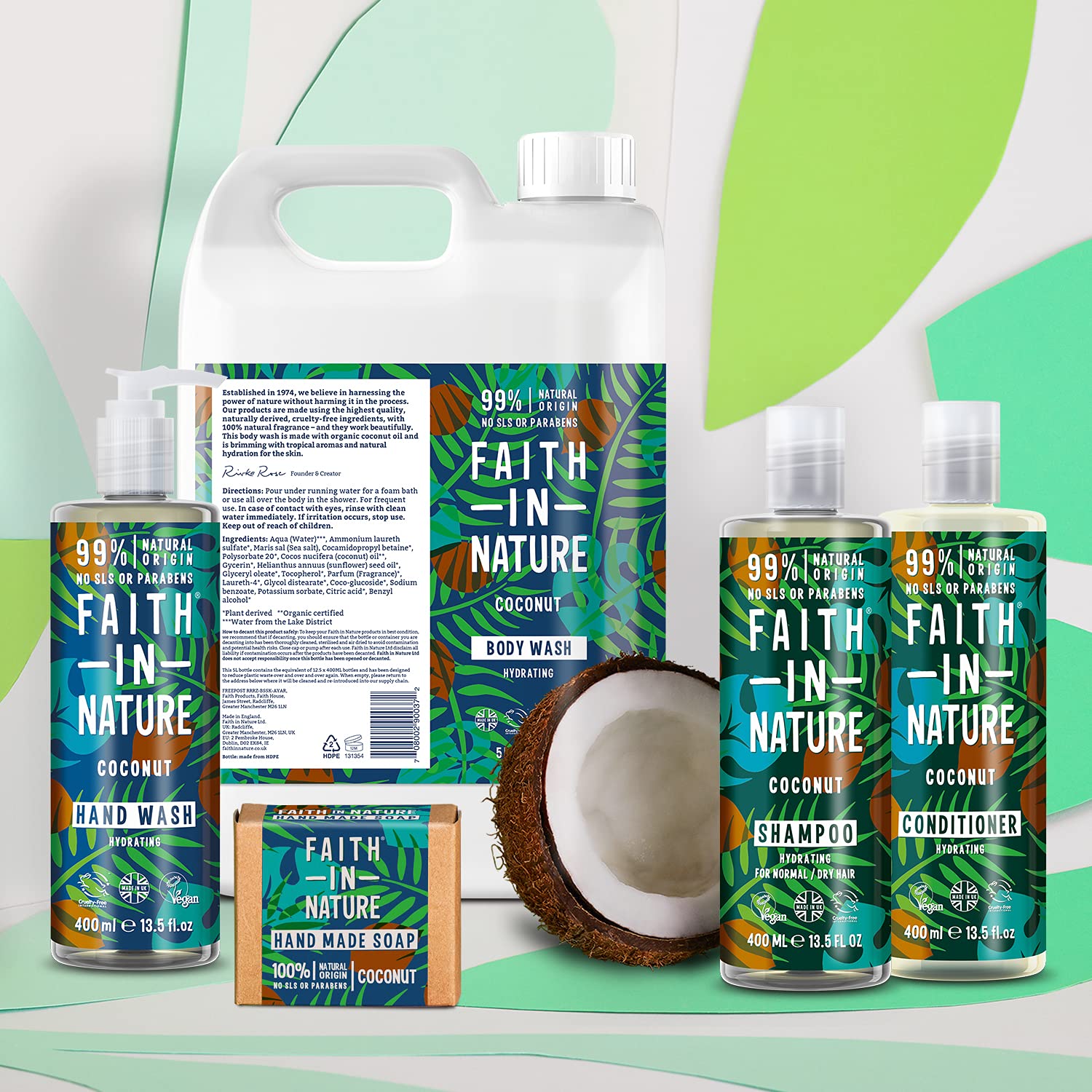 Coconut Hand Wash 400ml - Faith in Nature - Hand Wash - Eco Natural Products