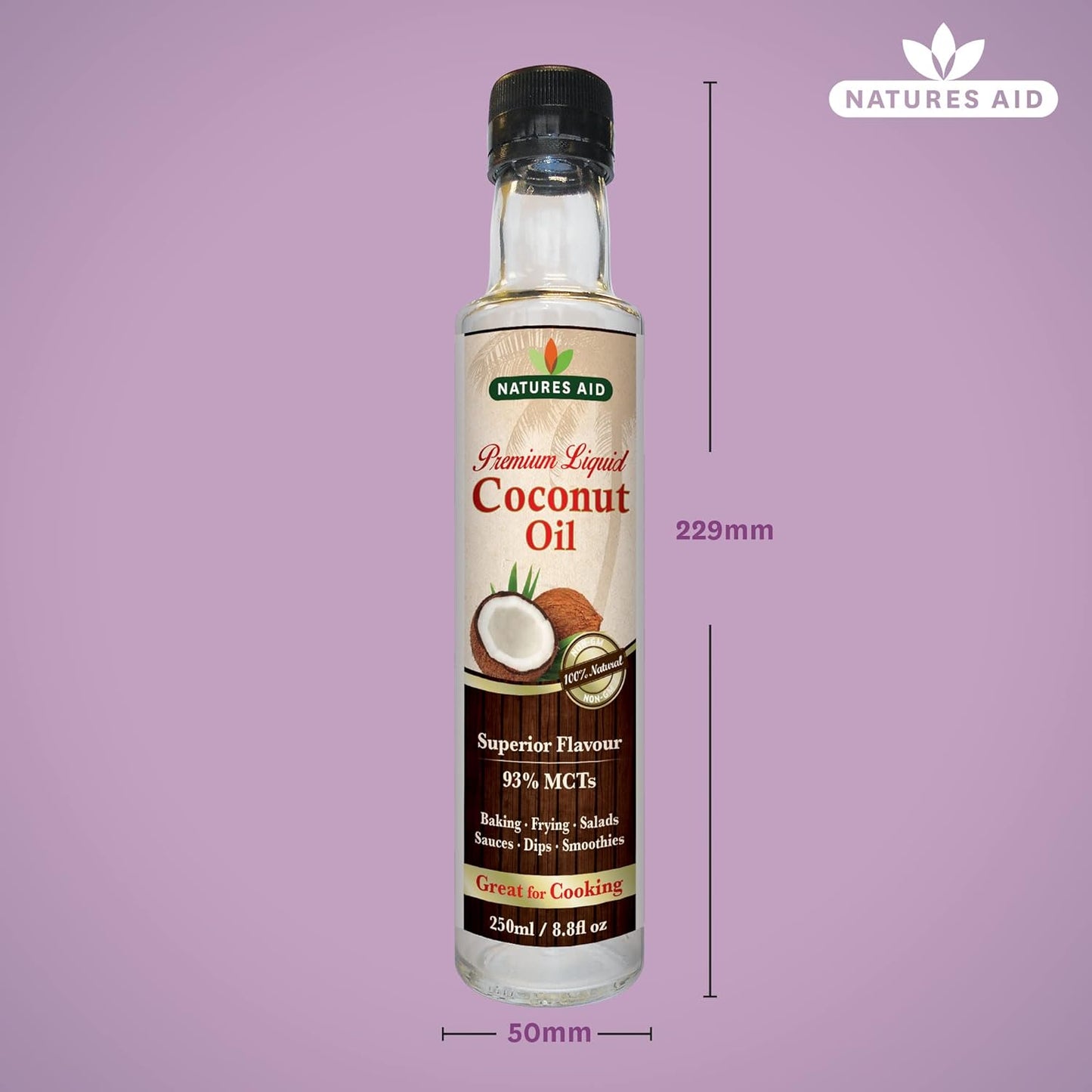 Coconut Oil 250ml - Natures Aid - Oil Liquid - Eco Natural Products