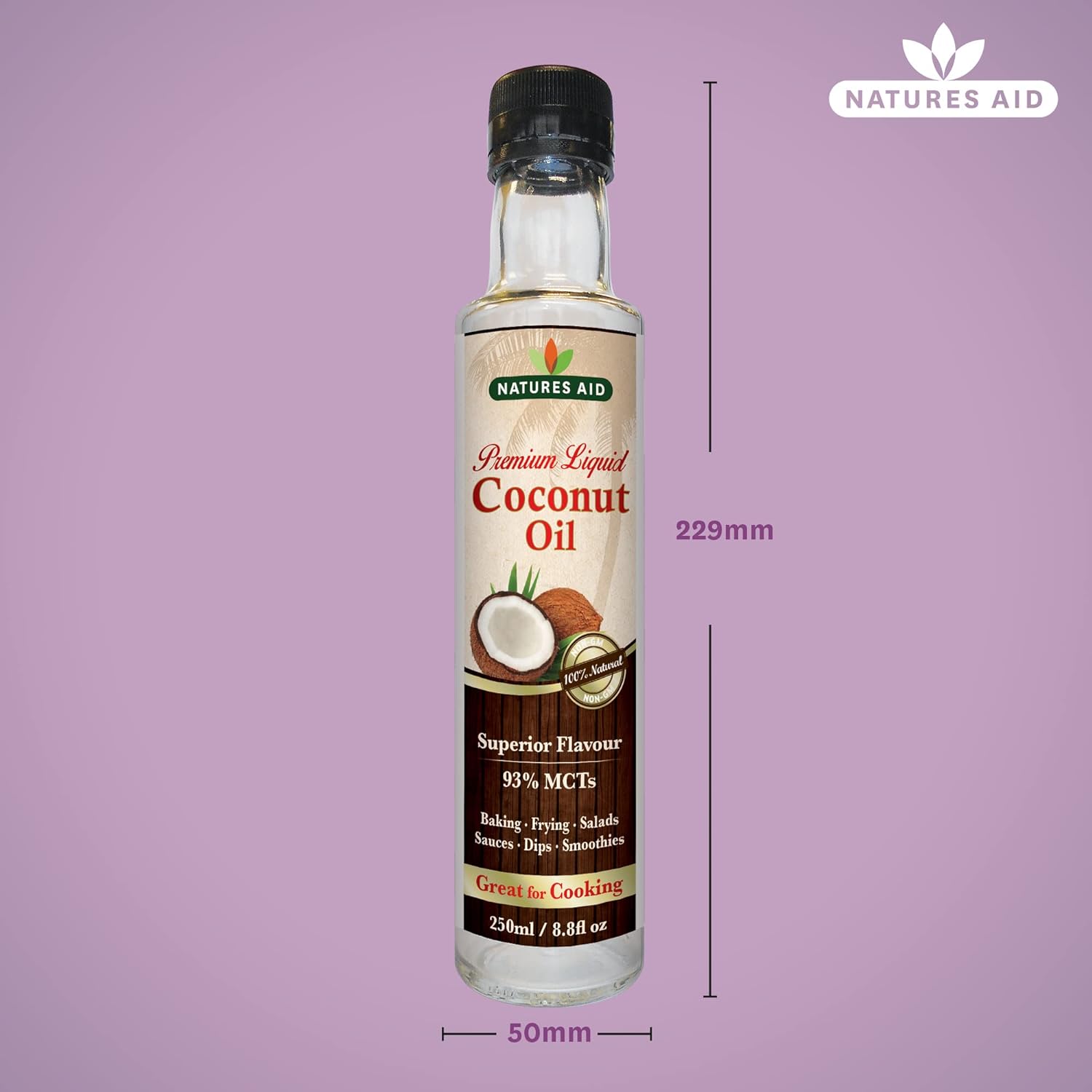 Coconut Oil 250ml - Natures Aid - Oil Liquid - Eco Natural Products