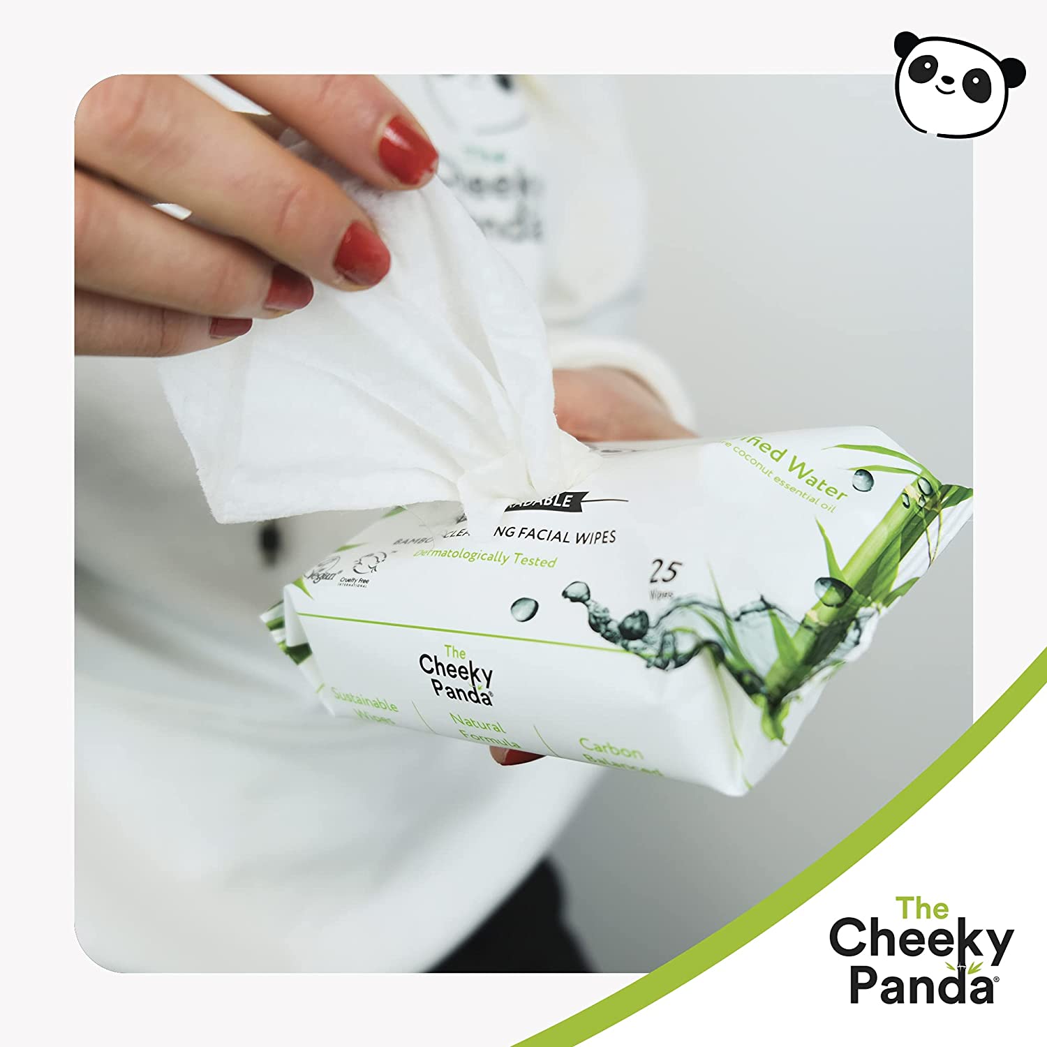 Coconut Scented Bamboo Facial Cleansing Wipes 25wipes - Cheeky Panda - Makeup Removers - Eco Natural Products