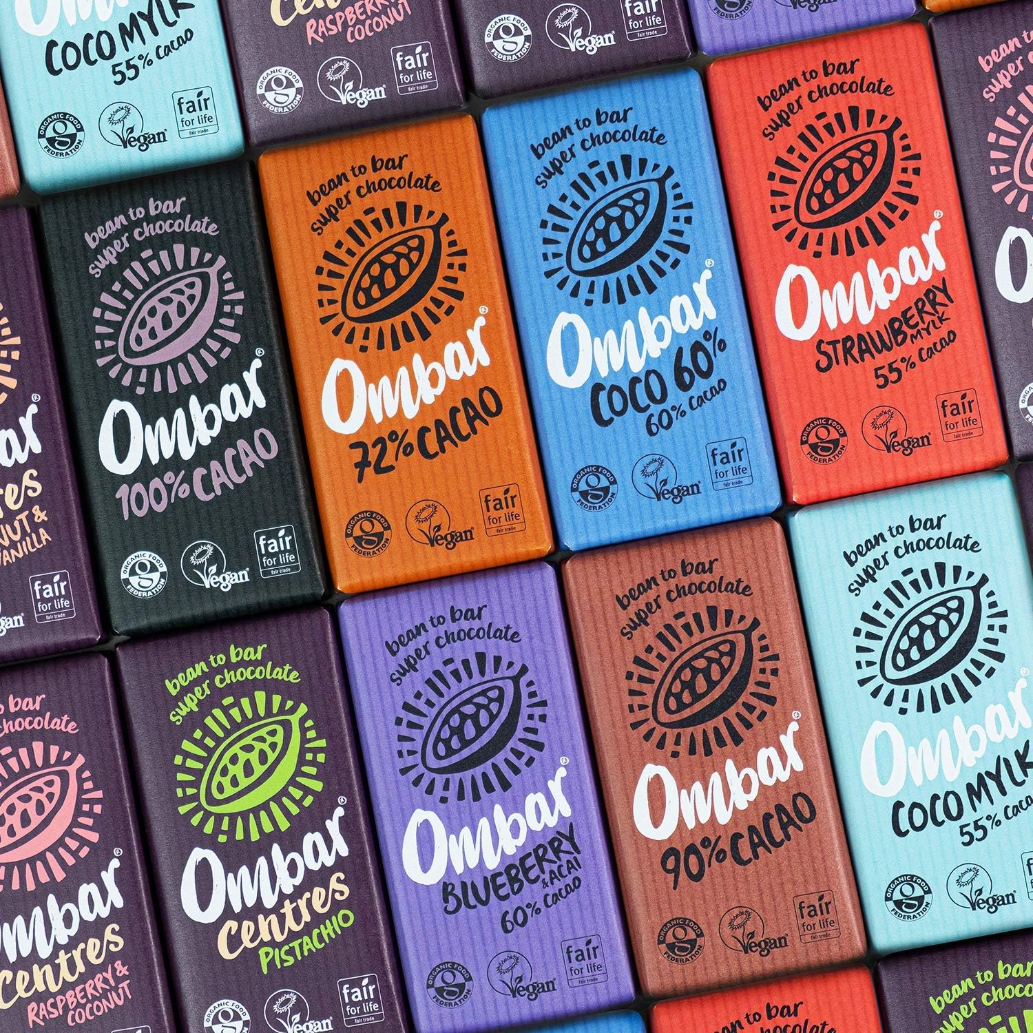 Coconut & Vanilla Centres Chocolate Bar 70g - Eco Natural Products - Ombar - Chocolate Bar