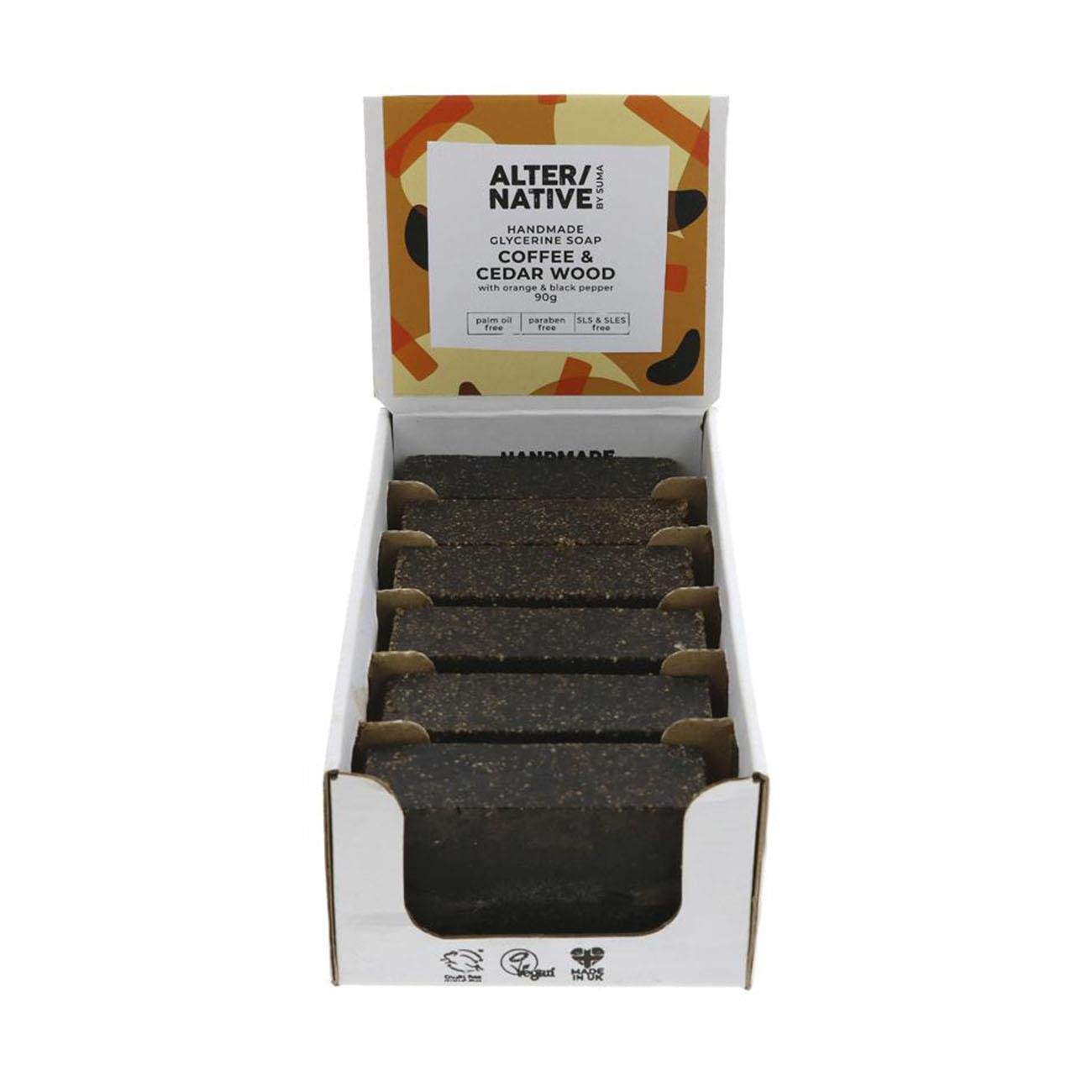 Coffee & Cedar Glycerine Soap 90g (1 bar) - Eco Natural Products - Alter/Native - Glycerine Soap