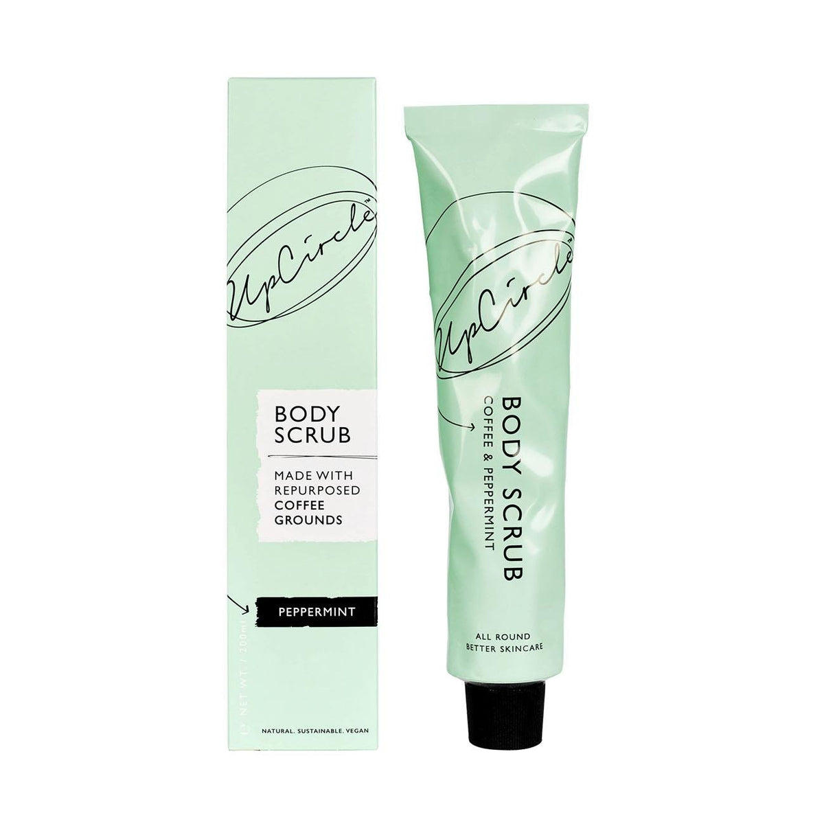 Coffee & Peppermint Body Scrub 200ml - Up Circle - Body Scrubs - Eco Natural Products