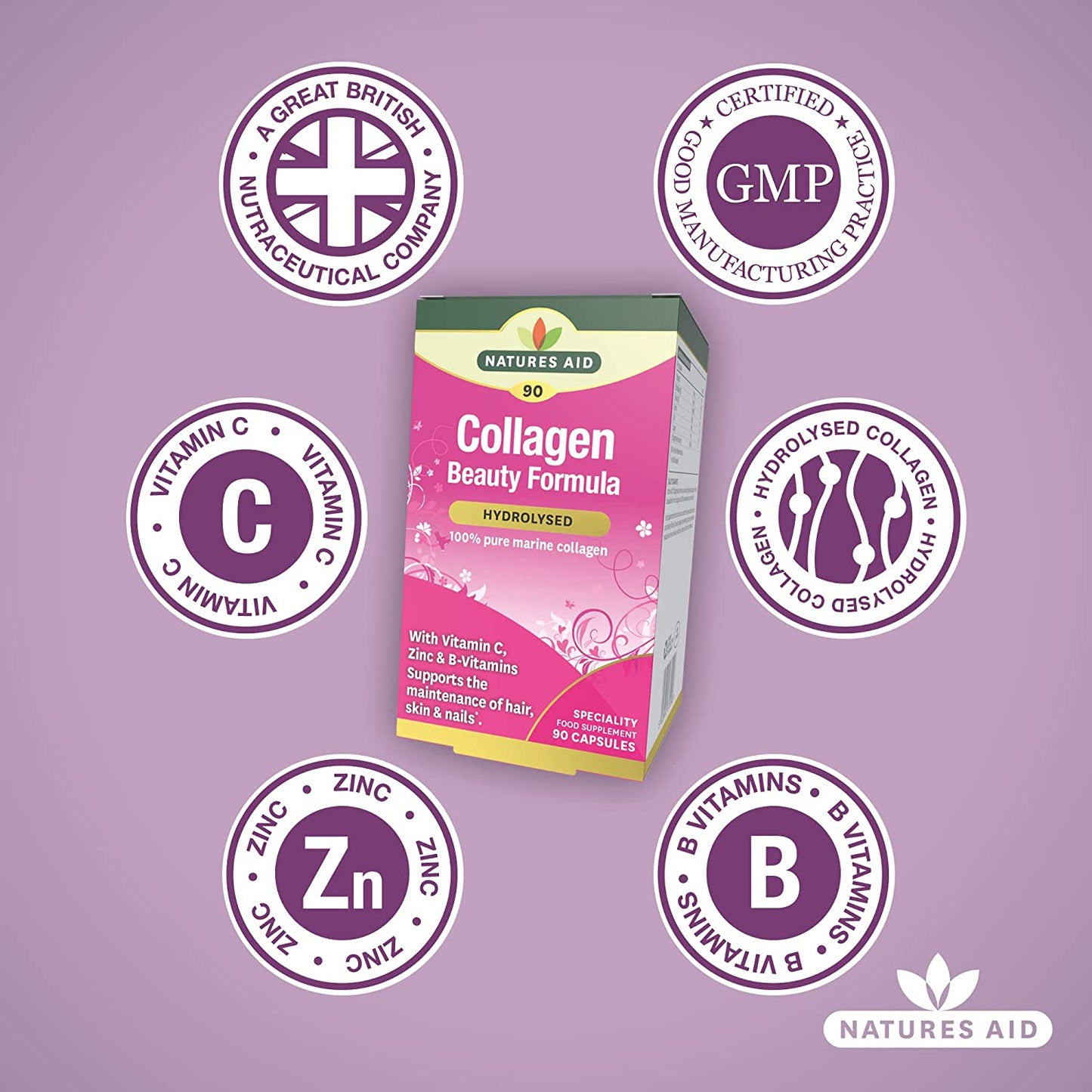 Collagen Beauty Formula 90 Capsules - Natures Aid - Vitamins & Supplements - Eco Natural Products