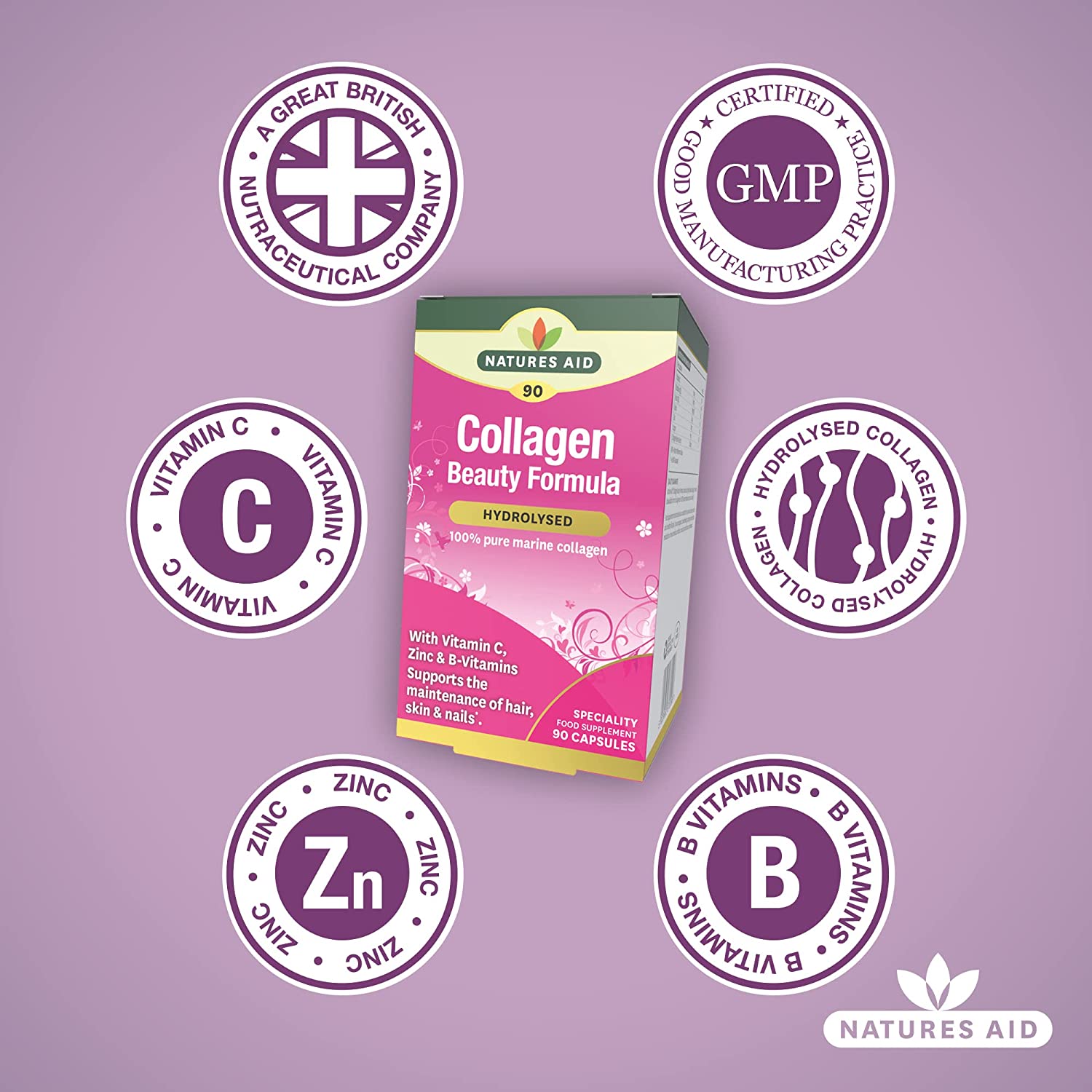 Collagen Beauty Formula 90 Capsules - Natures Aid - Vitamins & Supplements - Eco Natural Products