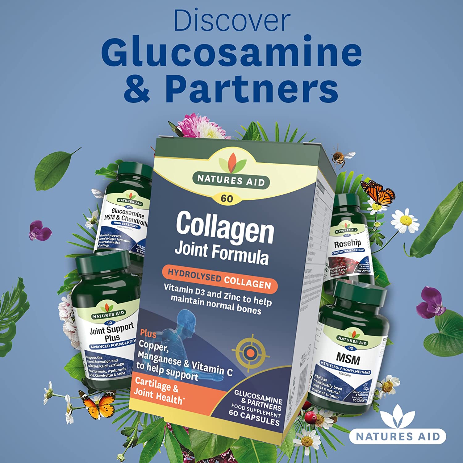 Collagen Joint Formula 60 Capsules - Natures Aid - Vitamins & Supplements - Eco Natural Products