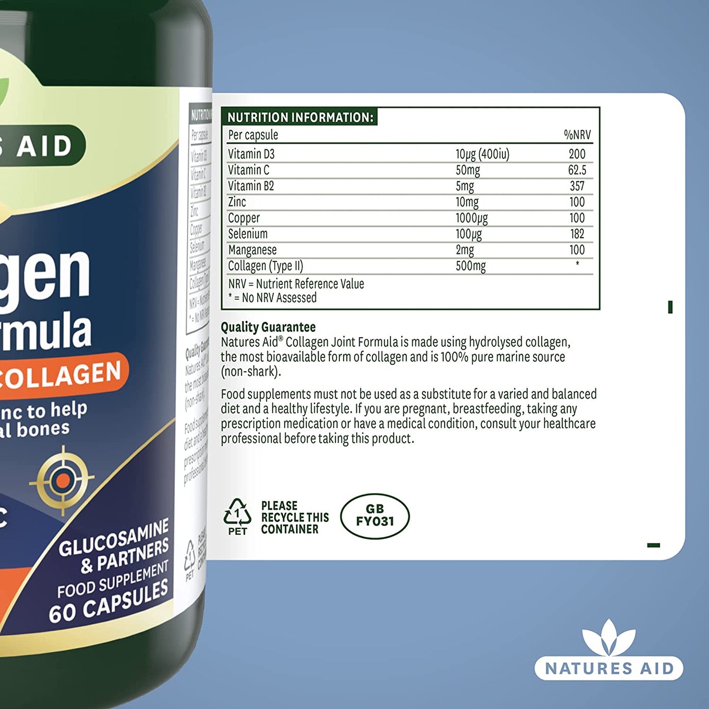 Collagen Joint Formula 60 Capsules - Natures Aid - Vitamins & Supplements - Eco Natural Products