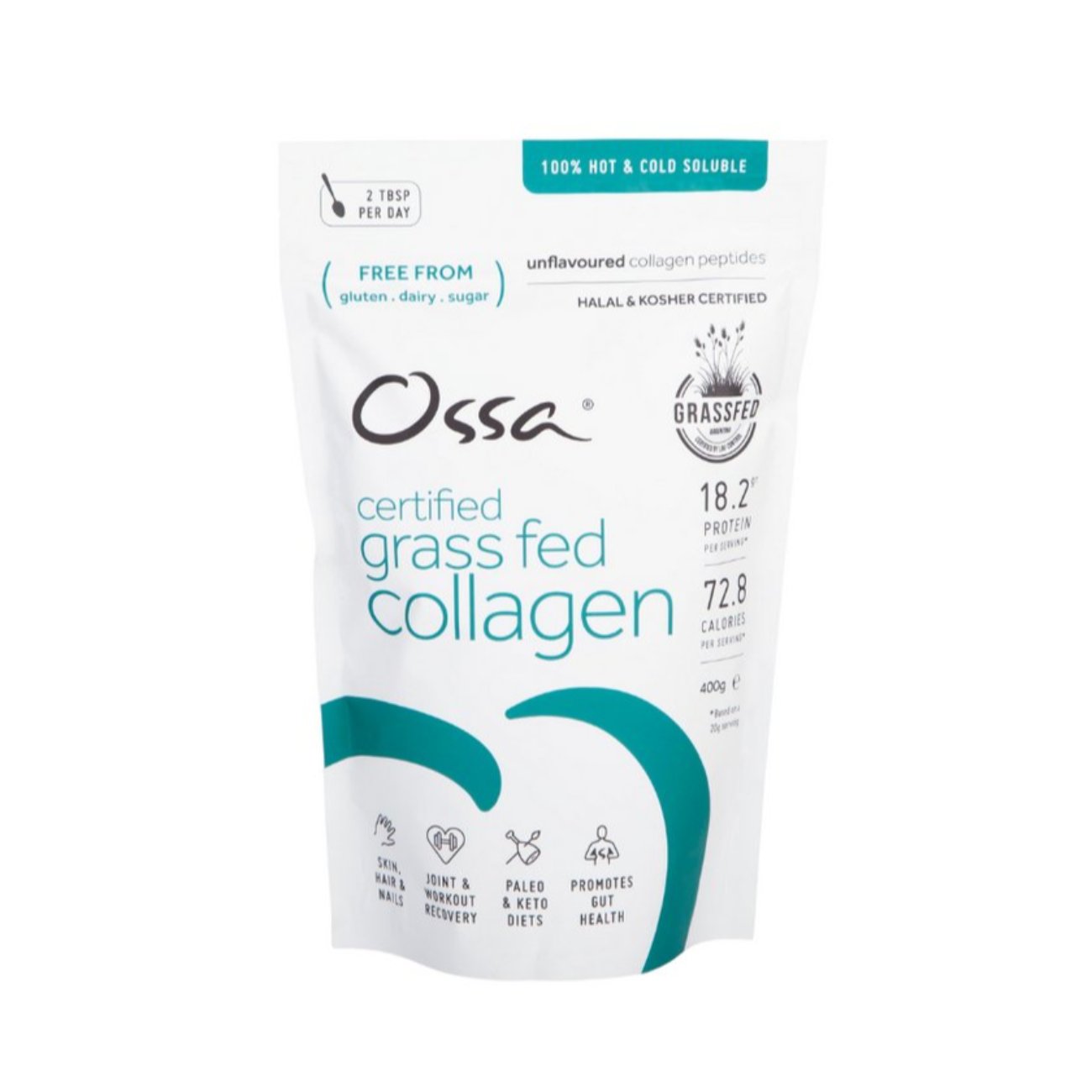 Collagen Peptides Certified Grass Fed 400g - Ossa Organic - Food Supplement - Eco Natural Products