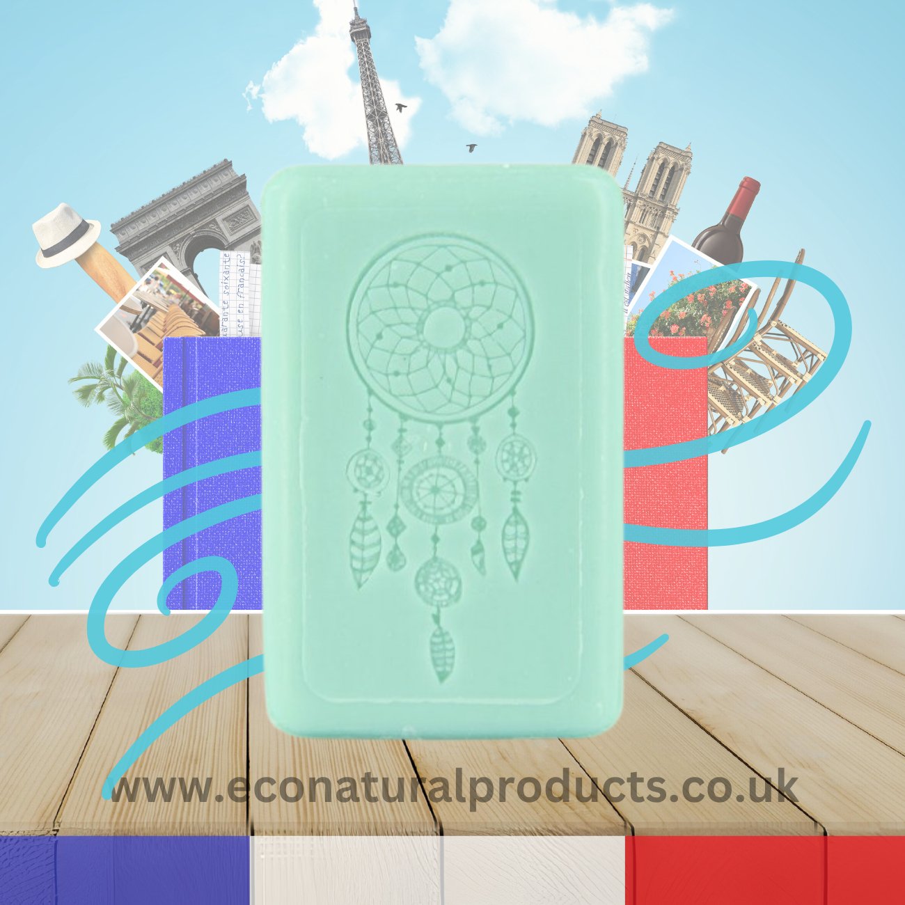 Collector Soap Attrape Reves (Dream Catcher) Lagon 125g - Eco Natural Products - FouFour - Savon de Marseille - Bar Soap