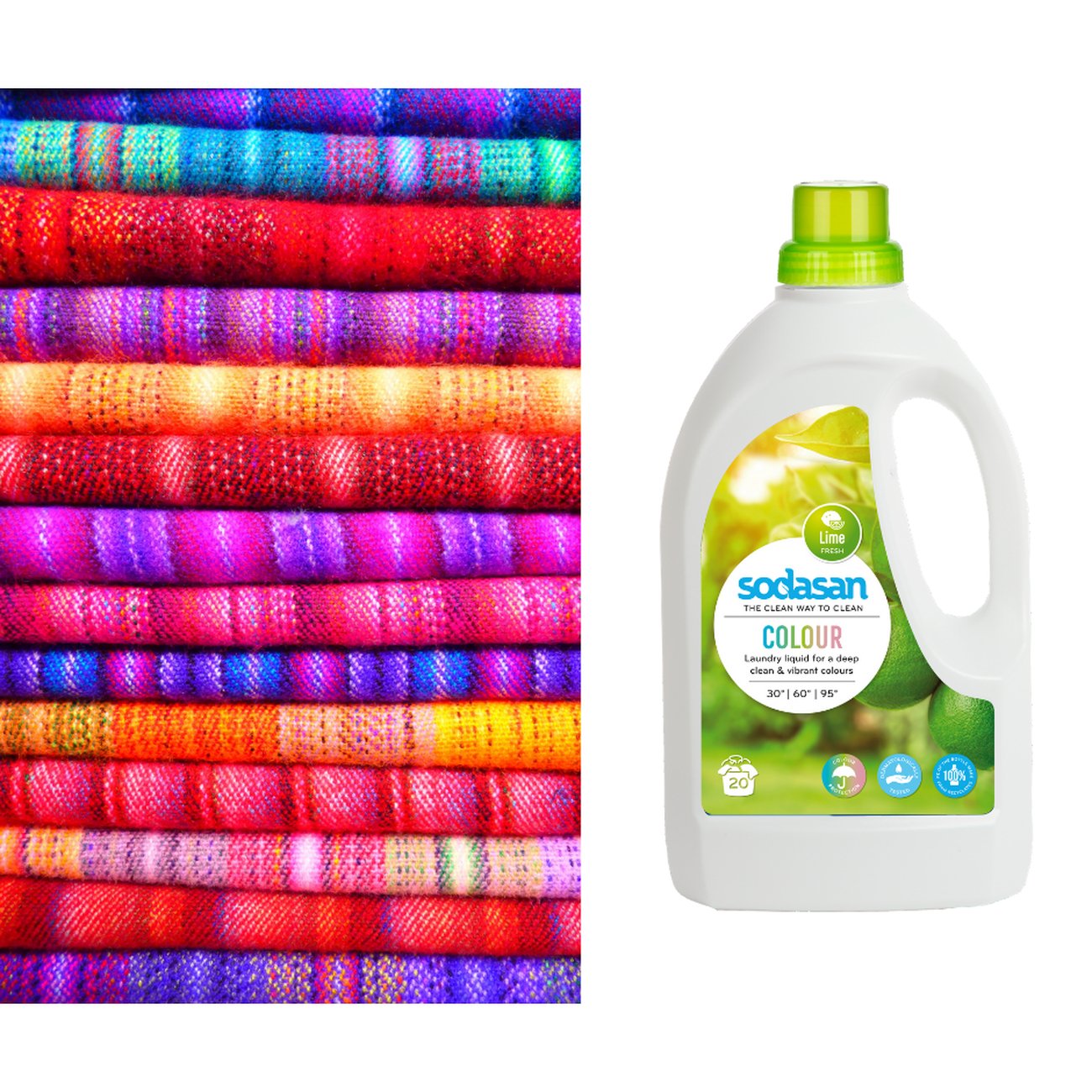 Colour Laundry Liquid Lime 1.5L - Sodasan - Washing - Eco Natural Products