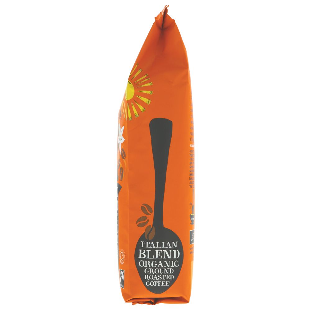 Clipper Italian Style Roast and Ground Coffee 227g side 2 packaging packaging