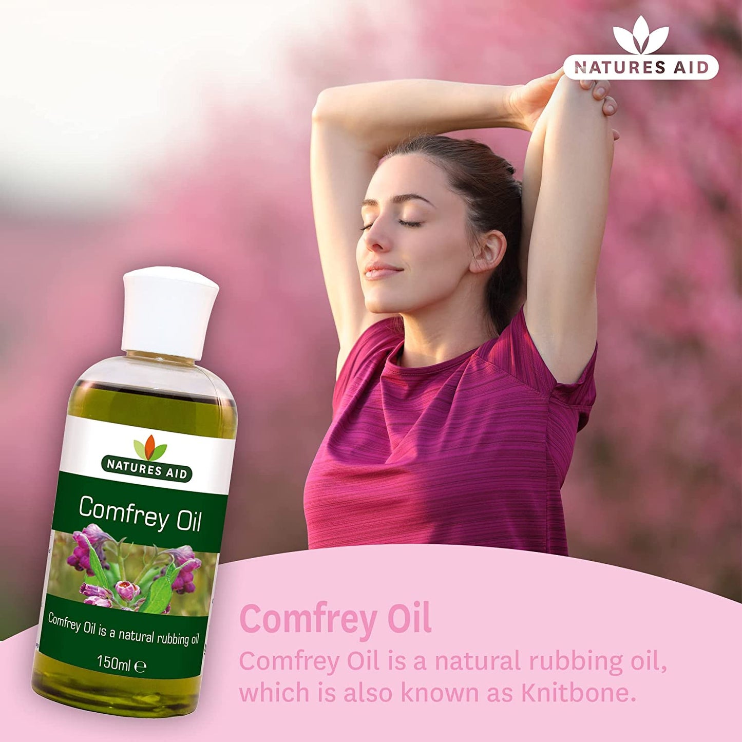 Comfrey Oil 150ml - Natures Aid - Massage Oil - Eco Natural Products