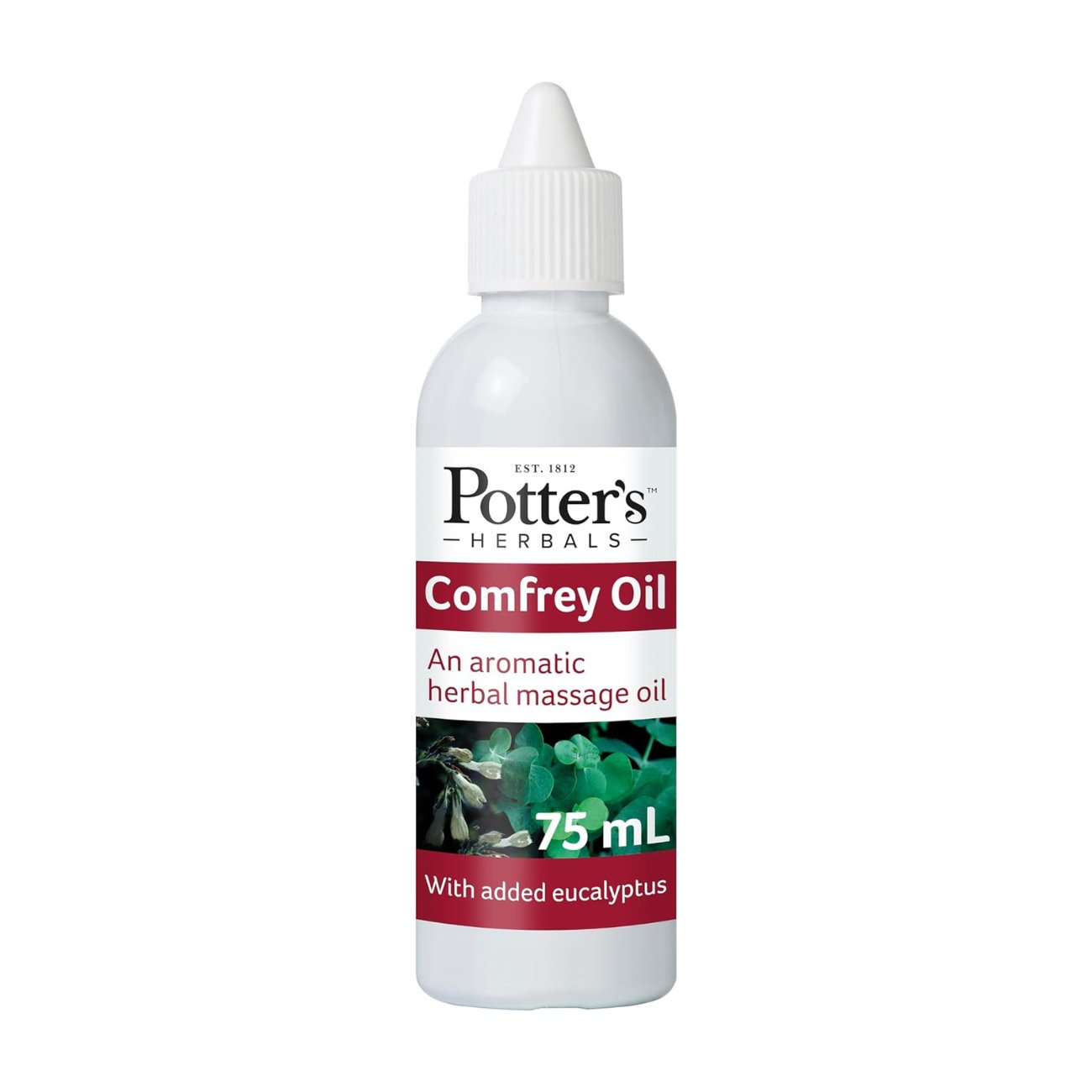 Comfrey Oil with Eucalyptus 75ml - Potter's Herbals - Massage Oil - Eco Natural Products