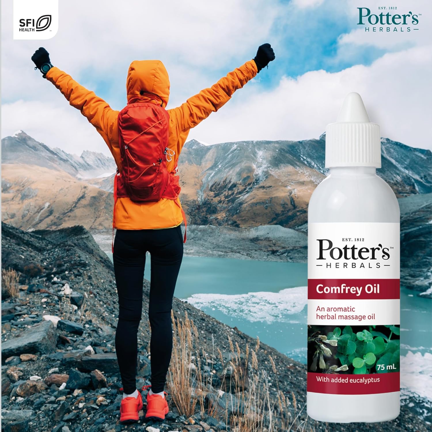 Comfrey Oil with Eucalyptus 75ml - Potter's Herbals - Massage Oil - Eco Natural Products