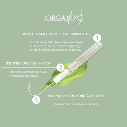 Compact Tampons with Applicator Cotton Regular 16 per pack - Organyc - Tampons - Eco Natural Products