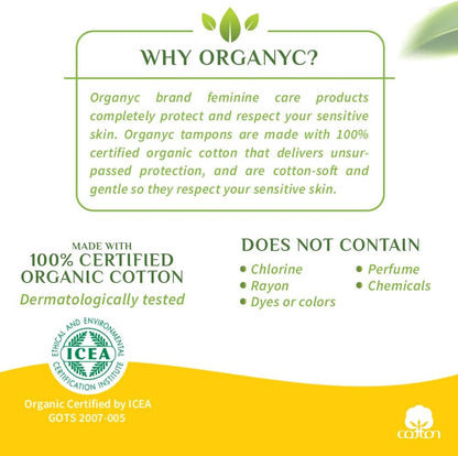 Compact Tampons with Applicator Cotton Regular 16 per pack - Organyc - Tampons - Eco Natural Products