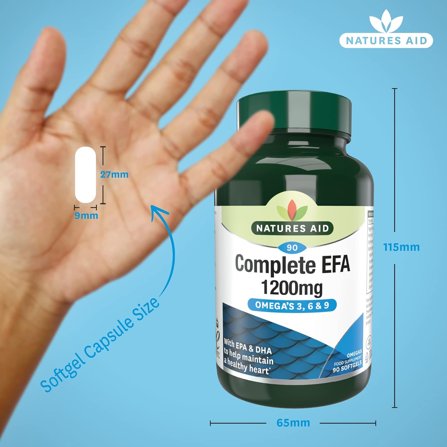 Complete EFA 1200mg (Omega 3, 6 & 9) 90 Softgels - Eco Natural Products - Natures Aid - Vitamins & Supplements