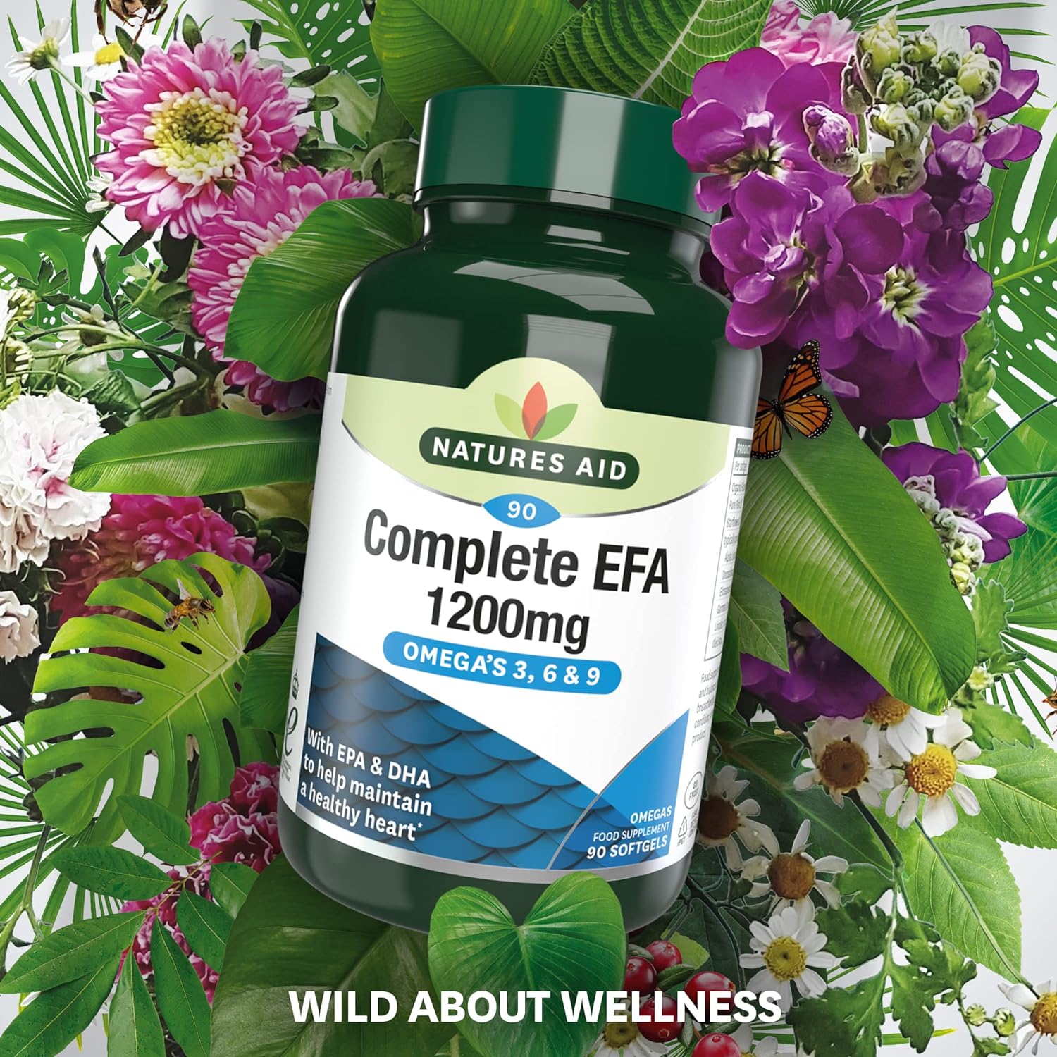 Complete EFA 1200mg (Omega 3, 6 & 9) 90 Softgels - Eco Natural Products - Natures Aid - Vitamins & Supplements