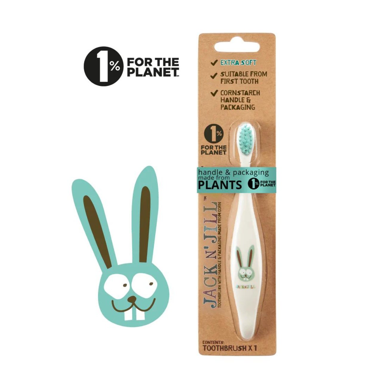 Compostable and Biodegradable Handle Bunny Toothbrush - Eco Natural Products - Jack N' Jill - Toothbrush