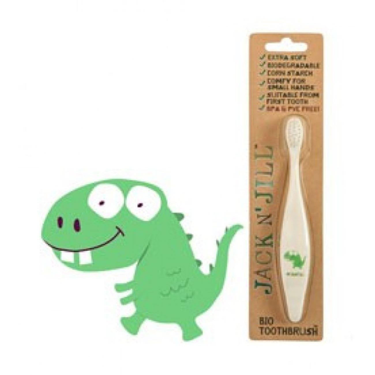 Compostable and Biodegradable Handle Dino Toothbrush - Eco Natural Products - Jack N' Jill - Toothbrush