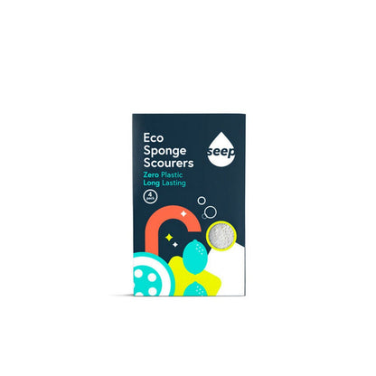 Compostable Sponge with Loofah Scourer Pack of 4 80g - Seep - Loofah Sponge - Eco Natural Products