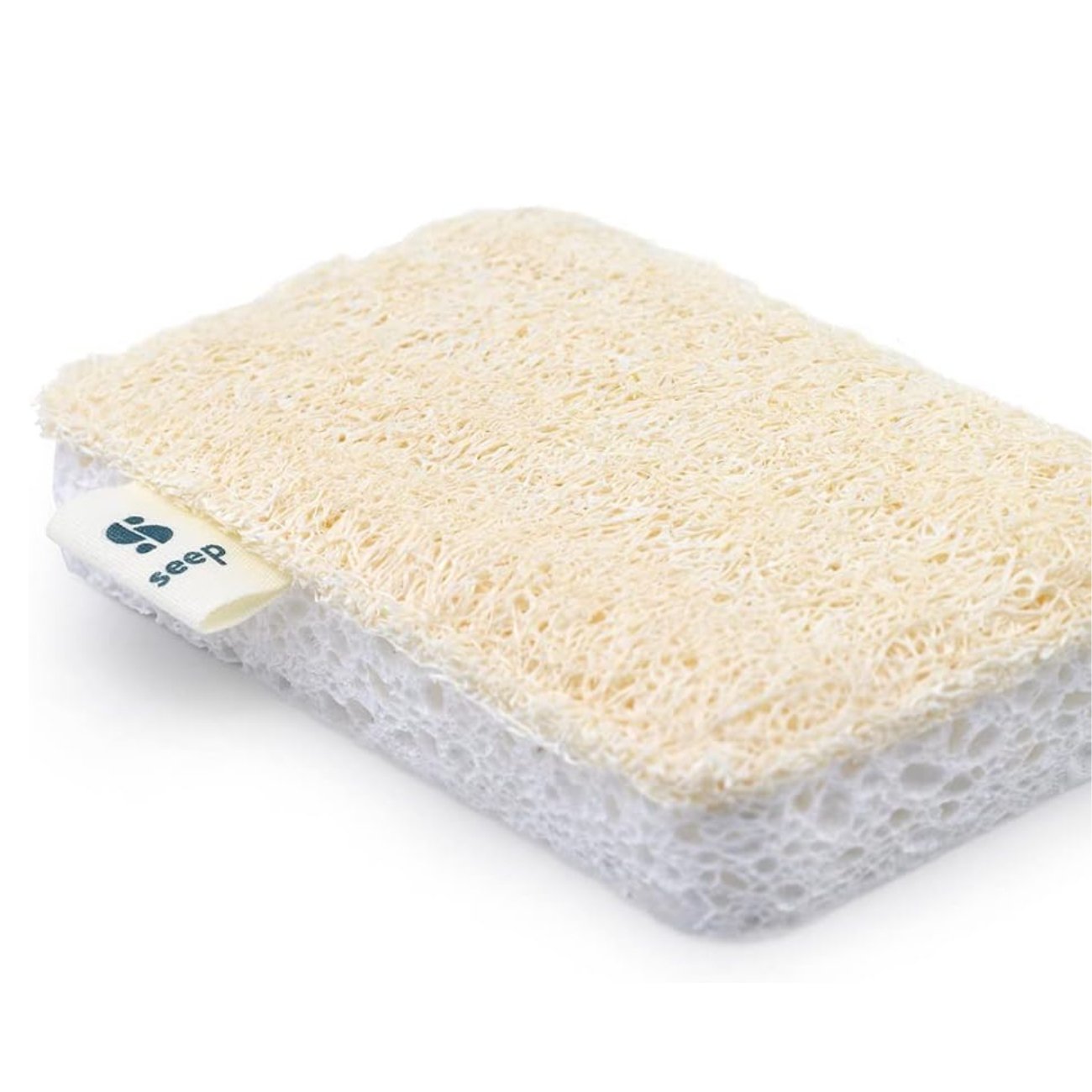 Compostable Sponge with Loofah Scourer Pack of 4 80g - Seep - Loofah Sponge - Eco Natural Products
