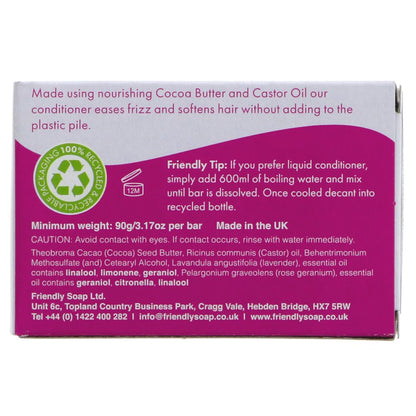 Conditioner Bar Lavender & Geranium 90g - Friendly Soap - Conditioners - Eco Natural Products