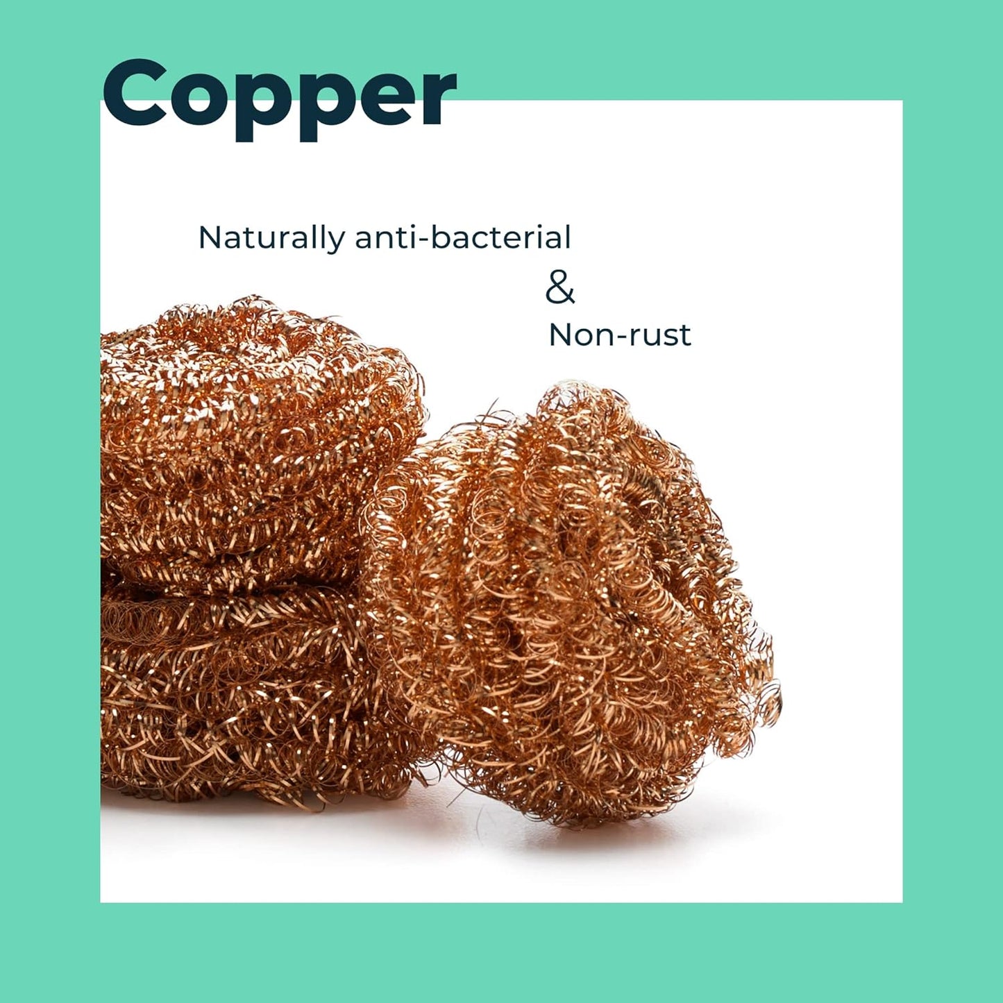 Copper Scourers Recyclable Pack of 3 60g - Seep - Scourers - Eco Natural Products