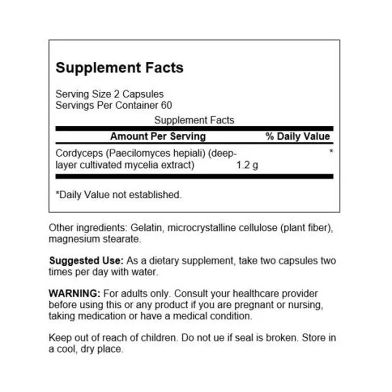 Cordyceps 600mg 120 caps - Swanson - Herbal supplement - Eco Natural Products