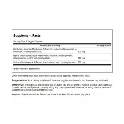 Cordyceps Complex Reishi and Shiitake Mushrooms 60 vcaps - Swanson - Herbal supplement - Eco Natural Products