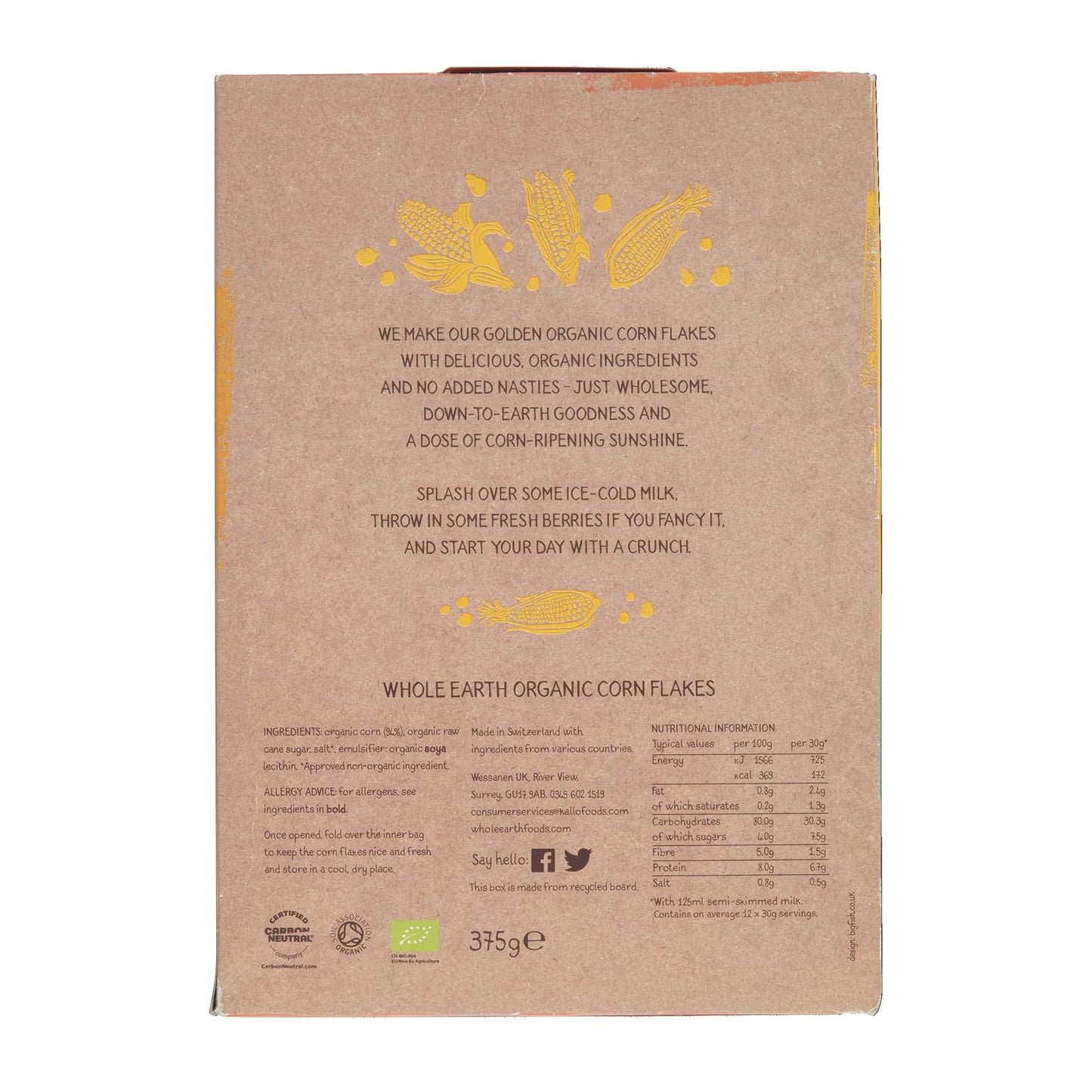 Cornflakes Classic 375g - Whole Earth - Flakes - Eco Natural Products